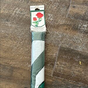 New‎ Vintage Garden Indoor Outdoors Decorative Flag With Red Rose Embroidered